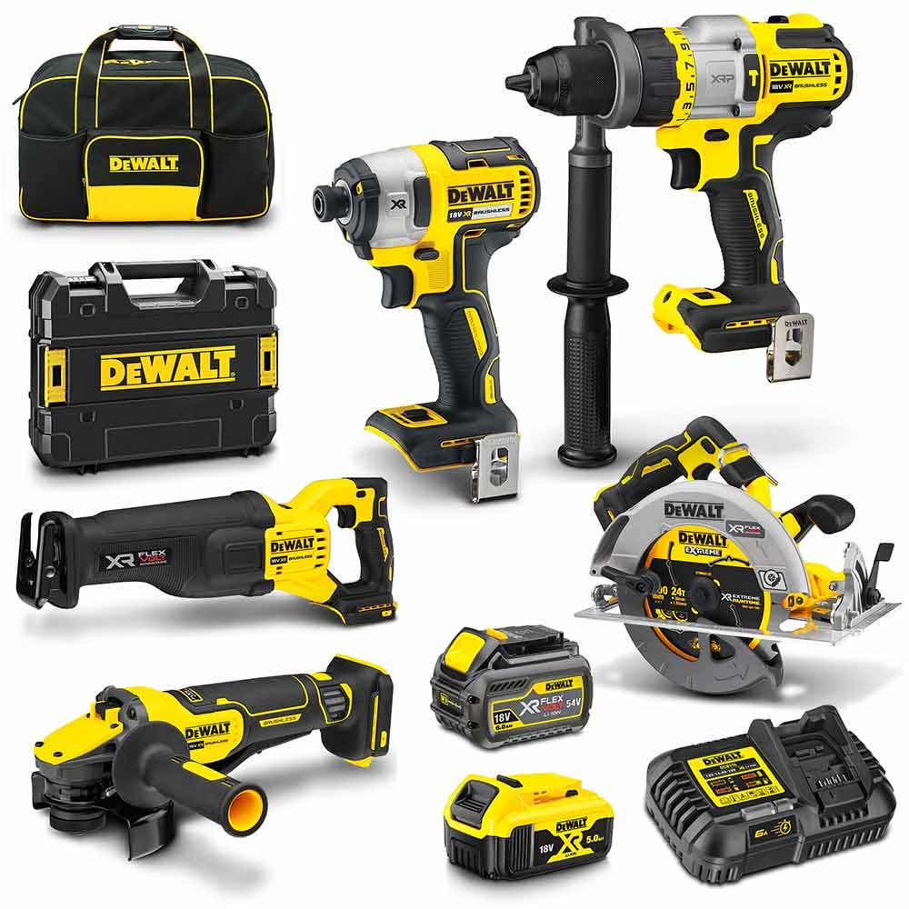 DEWALT 18V / 54V 5 PIECES 1 X 5.0AH / 1 X 6.0AH COMBO KIT