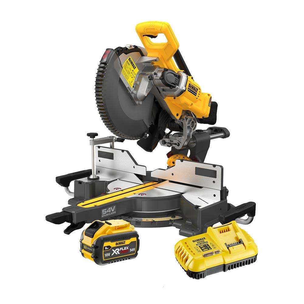 DEWALT DCS781X1-XE 54V 9.0AH XR FLEXVOLT LI-ION CORDLESS BRUSHLESS 305MM (12") MITRE SAW COMBO KIT