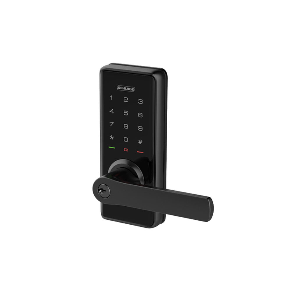 SCHLAGE EASE S2 SMART DOOR LEVER ENTRY LOCK BLACK