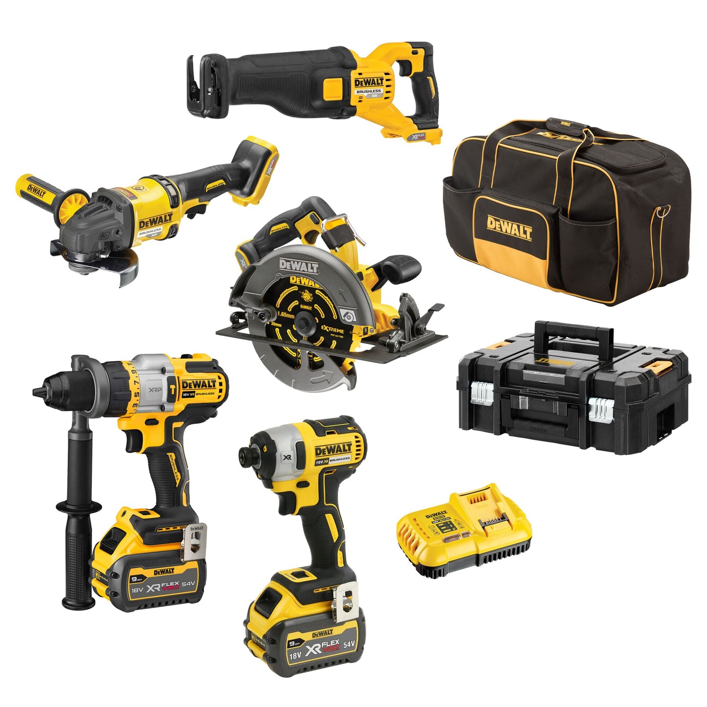 DEWALT 18V / 54V LITHIUM ION BRUSHLESS 5PCE COMBO KIT