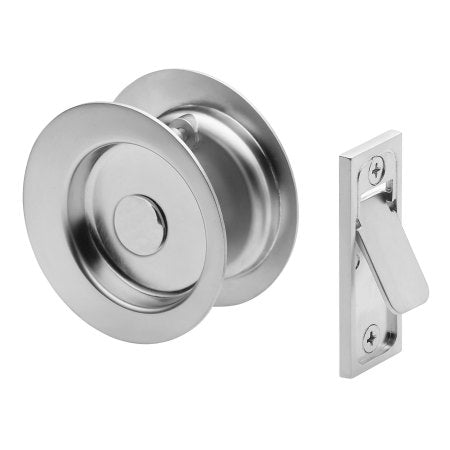 GAINSBOROUGH CIRCULAR SLIDING CAVITY SET SATIN CHROME PASSAGE LEVER SET
