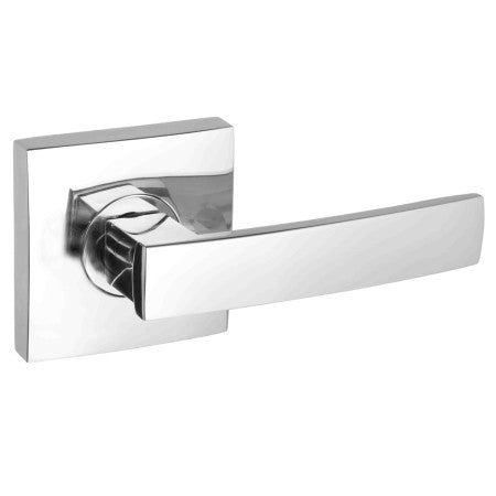 GAINSBOROUGH NEUE ANGULAR SQUARE ROSE LEVER SET SATIN CHROME PASSAGE LEVER SET