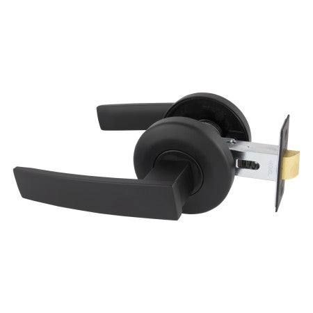 GAINSBOROUGH NEUE ANGULAR ROUND ROSE MATT BLACK PASSAGE LEVER SET