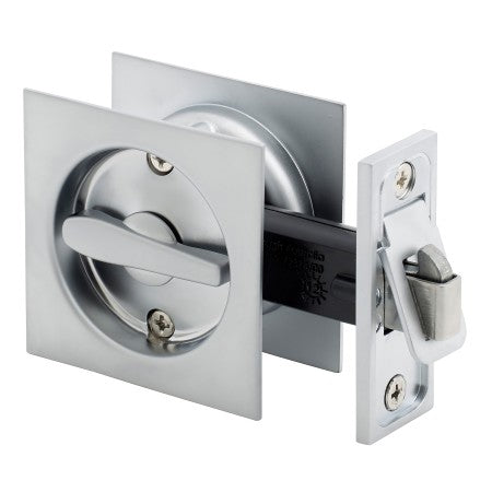 GAINSBOROUGH SQUARE PRIVACY SLIDING CAVITY SET SATIN CHROME