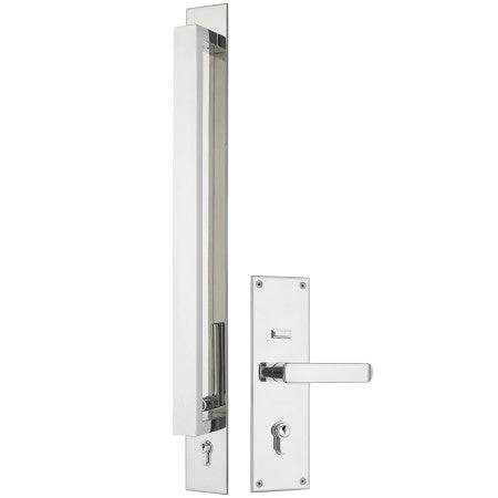 GAINSBOROUGH TRILOCK OMNI ALLURE DOUBLE CYLINDER PULL HANDLE ENTRANCE NOT KEYED SET POLISHED STAINLESS STEEL