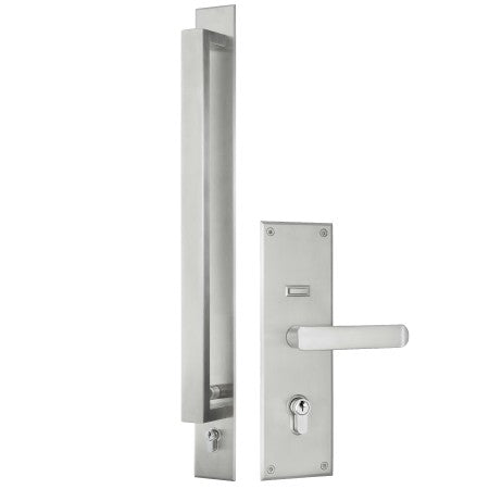 GAINSBOROUGH TRILOCK OMNI ALLURE DOUBLE CYLINDER PULL HANDLE ENTRANCE KEYED SET STAINLESS STEEL