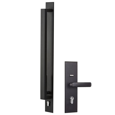 GAINSBOROUGH TRILOCK OMNI ALLURE DOUBLE CYLINDER PULL HANDLE ENTRANCE NOT KEYED SET MATT BLACK