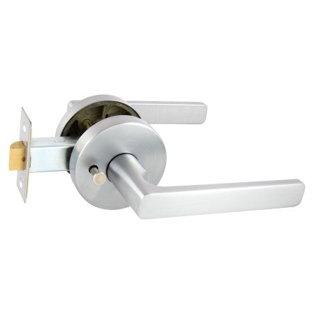 GAINSBOROUGH AVANT WITH QUICKFIX RIVERA PRIVACY LEVER SET WITH LATCH BRUSHED SATIN CHROME