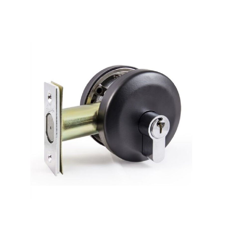 GAINSBOROUGH NEUE SMOOTH ROUND SINGLE CYLINDER DEADBOLT MATT BLACK