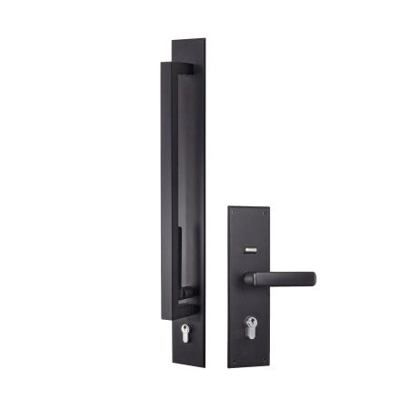 GAINSBOROUGH TRILOCK OMNI ACCENT ALLURE DOUBLE CYLINDER PULL HANDLE ENTRANCE SET MATT BLACK