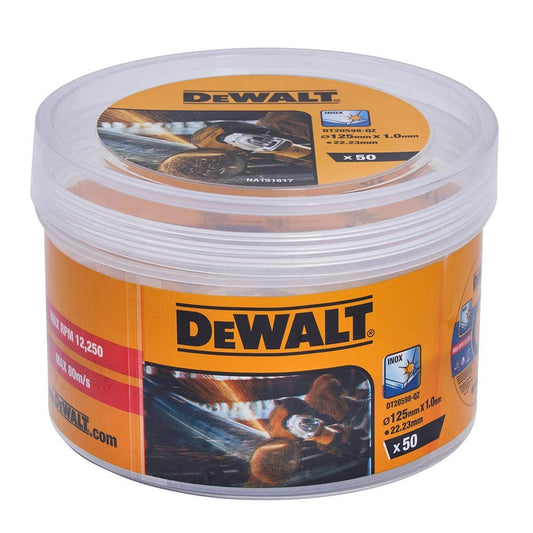 DEWALT 125MM BONDED CUTTING DISC X50 TUB
