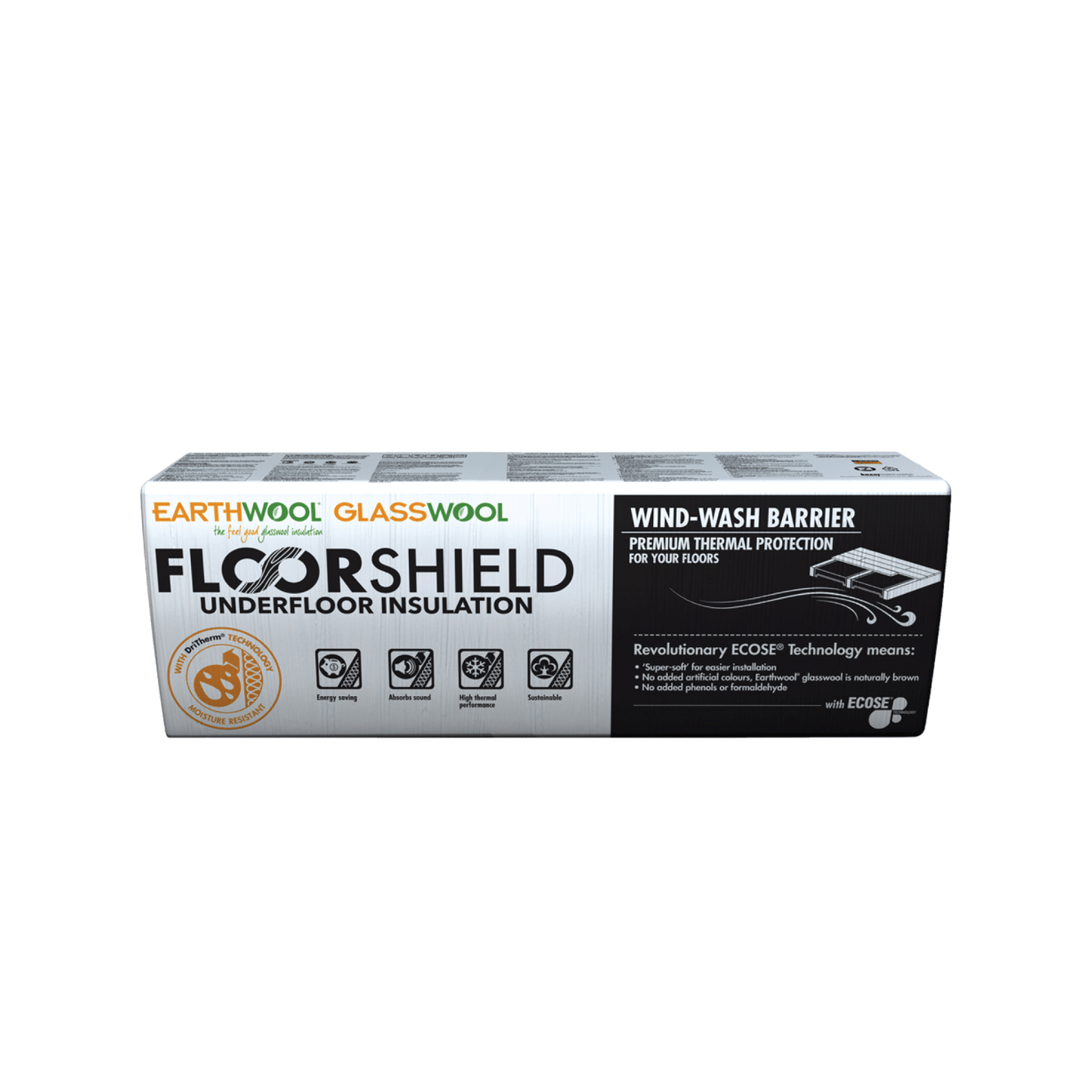 EARTHWOOL FACED UNDERFLOOR BATTS R2.5 90MM X 420MM X 1160MM - 11 PCE/PACK - 5.4M2/PACK