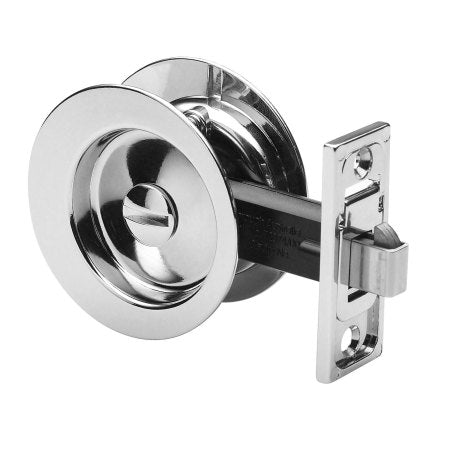 GAINSBOROUGH CIRCULAR SLIDING CAVITY SET AGE BRUSHED COPPER PRIVACY LEVER SET