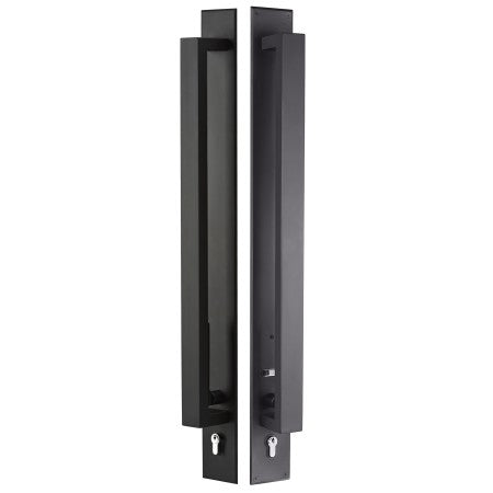 GAINSBOROUGH TRILOCK OMNI BACK TO BACK DOUBLE CYLINDER PULL HANDLE ENTRANCE SET MATT BLACK